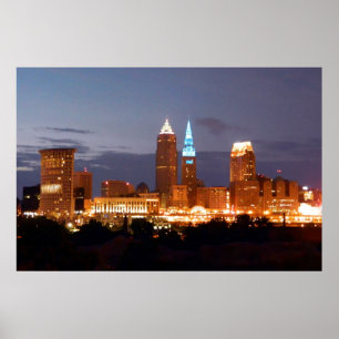 Cool Blue Cleveland Ohio (kein Text) Poster