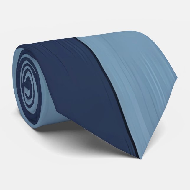 Cool Blue Denim Print Neck Tie Krawatte (Gerollt)