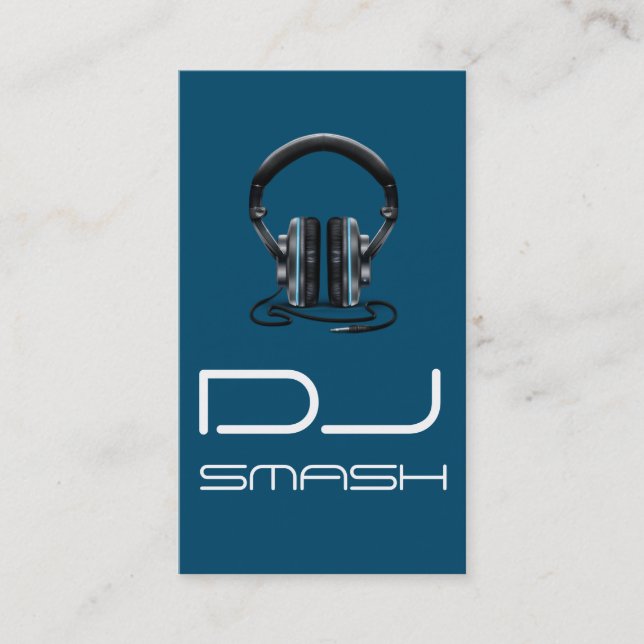 Cool Blue DJ Music Business Card Visitenkarte (Vorderseite)