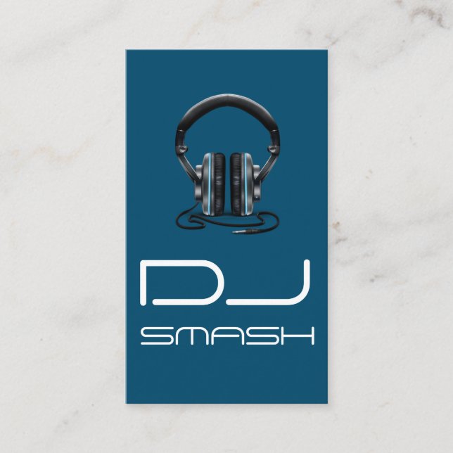 Cool Blue DJ Music Business Card Visitenkarte (Vorderseite)