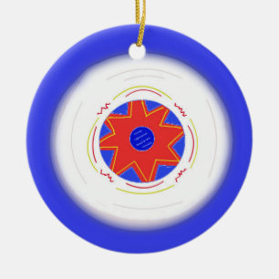 Cool Blue Frisbee Keramikornament