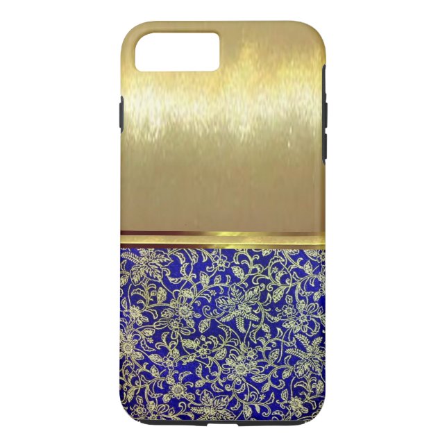 Cool Blue hübsch Blumor Gold Design Case-Mate iPhone Hülle (Rückseite)