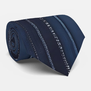 Cool Blue Jean Stripe Neck Tie Krawatte