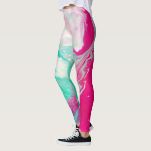 Cool Blue Magenta Abstrakte Sexy Hot Digital Art Leggings
