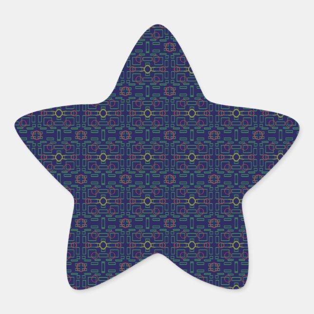 Cool Blue ModernAbstract Geometric Squares Sticker (Vorderseite)