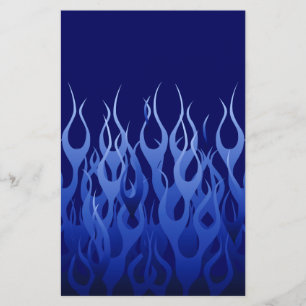 Cool Blue on Blue Racing Flames dekorativ Flyer