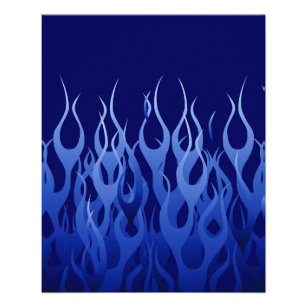 Cool Blue on Blue Racing Flames dekorativ Flyer