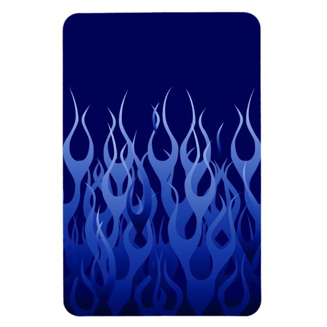 Cool Blue on Blue Racing Flames dekorativ Magnet (Vertikal)