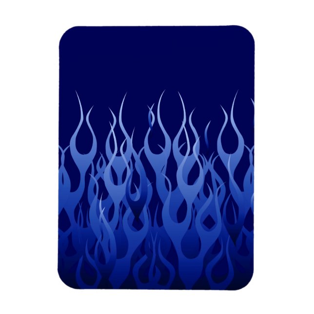 Cool Blue on Blue Racing Flames Magnet (Vertikal)