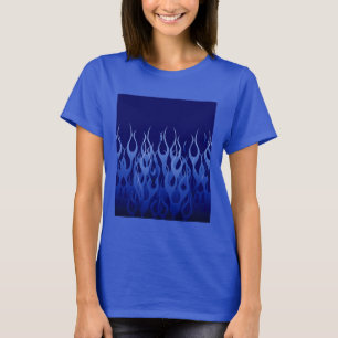 Cool Blue on Blue Racing Flames T-Shirt
