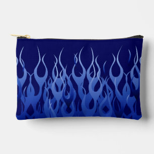Cool Blue on Blue Racing Flames Zubehörtasche