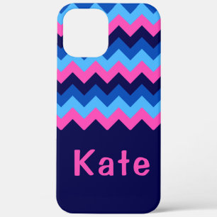 Cool-Blue-Pink-Zickzack-Monogramm-Gehäuse Case-Mate iPhone Hülle