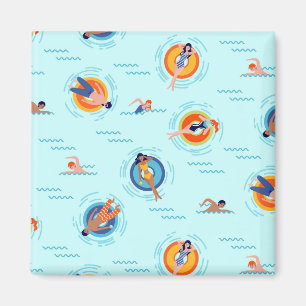 Cool Blue Pool Party Sommervibe Magnet