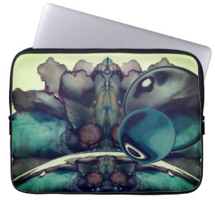 Cool Blue Scifi Andere Weltlandschaft Abstrakt Laptopschutzhülle