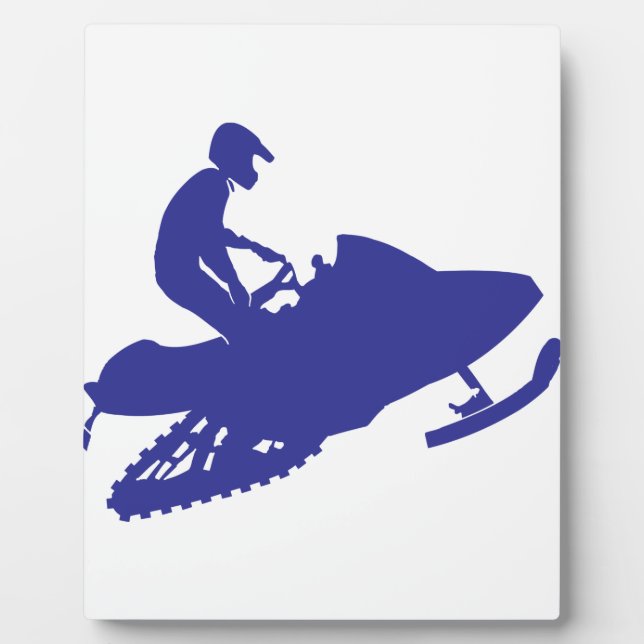 Cool Blue Snowmobiler Fotoplatte (Vorderseite)