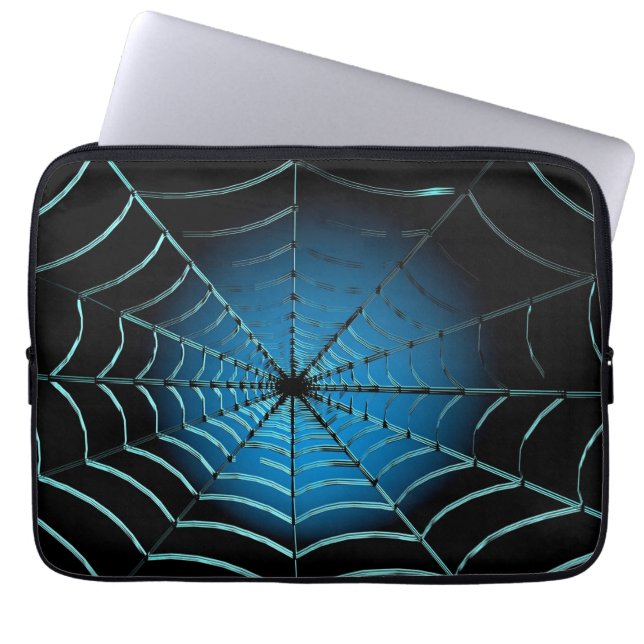 Cool Blue Spider Web Laptopschutzhülle (Vorderseite)