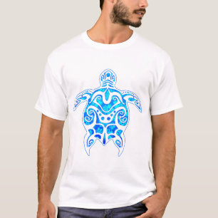 Cool Blue Tribal Turtle T-Shirt