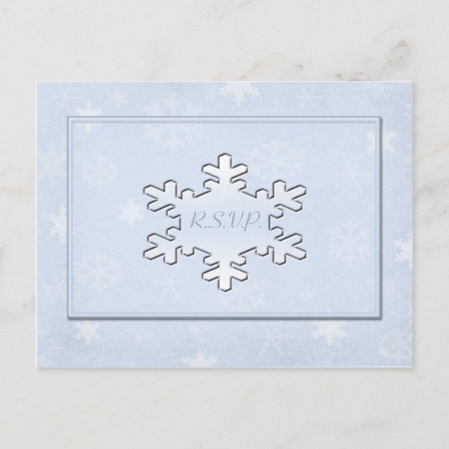 Cool Blue Winter Wedding R.S.V.P Postkarte (Vorderseite)