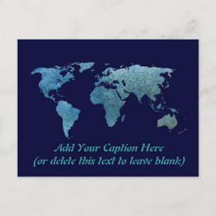 Cool Blue World Map Postkarte