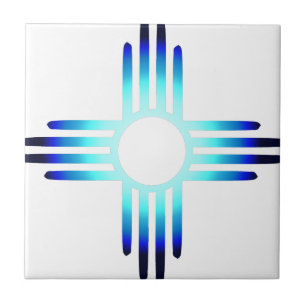 Cool Blue Zia Fliese