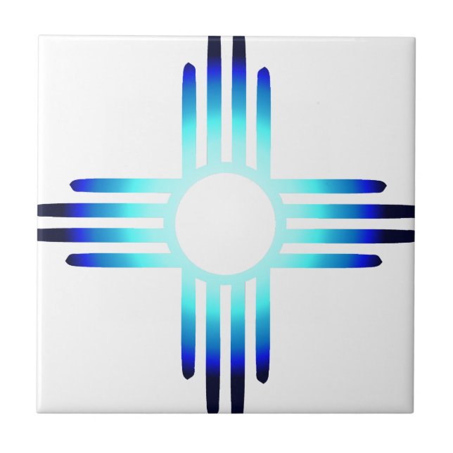 Cool Blue Zia Fliese (Vorderseite)