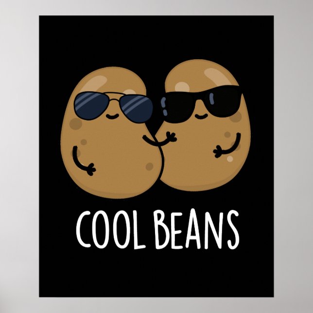 Cool Bohnen Funny Veggie Legume Pub Dark BG Poster (Vorne)