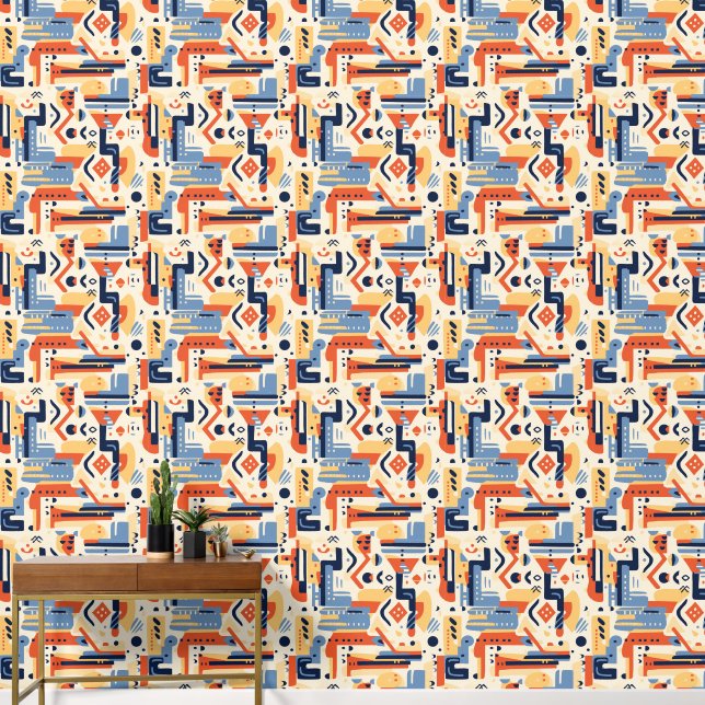 Cool Boho Südwestliches Fliesenmuster Tapete (Korridor)