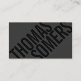 Cool BOLD Black on BLack Typografie Einzigartige M Visitenkarte
