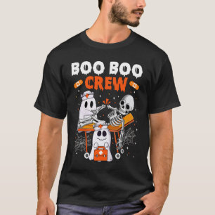 Cool Boo Boo Crew Ghost Doctor Paramedic Nurse Hal T-Shirt