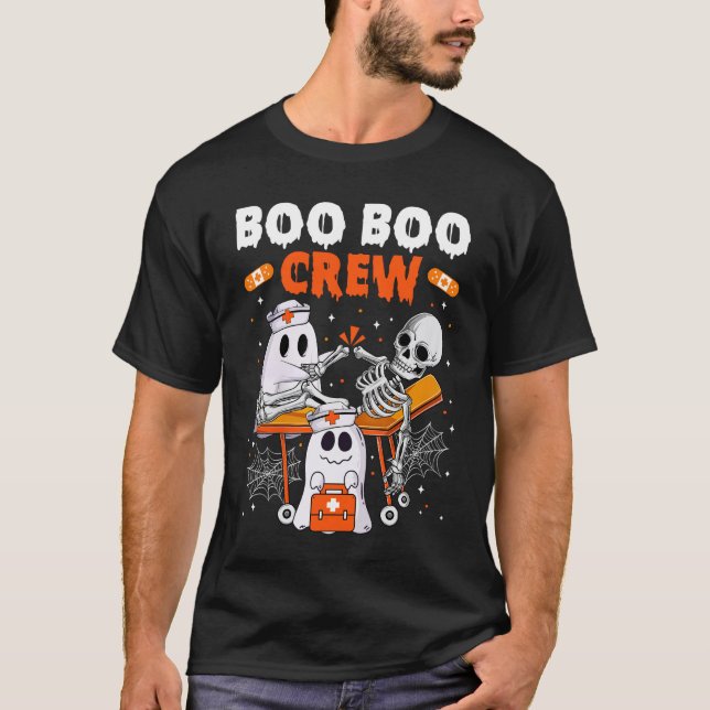 Cool Boo Boo Crew Ghost Doctor Paramedic Nurse Hal T-Shirt (Vorderseite)