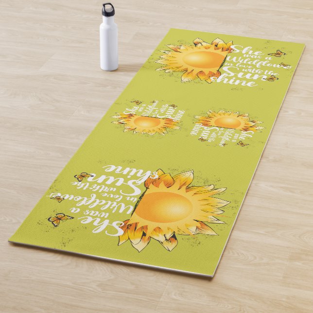 Cool Botanical Sunshine Sunflower Yogamatte (Beispiel)