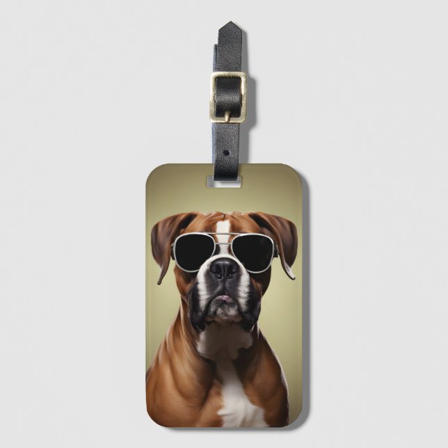 Cool Boxer Dog Gepäckanhänger (Vorderseite Vertikal)