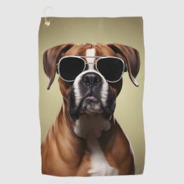 Cool Boxer Dog Golfhandtuch