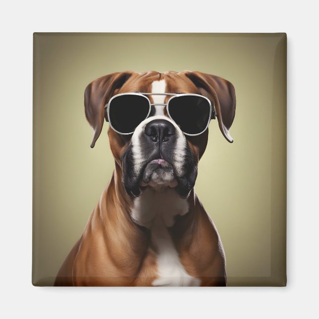 Cool Boxer Dog Magnet (Vorne)