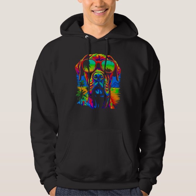 Cool Boxer Dog Pop Art Hoodie (Vorderseite)
