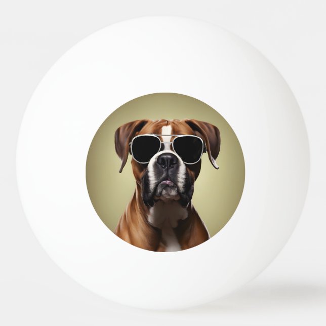 Cool Boxer Dog Tischtennisball (Vorderseite)