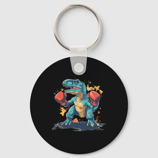 Cool Boxing Gloves With Dinosaur  Schlüsselanhänger (Vorderseite)