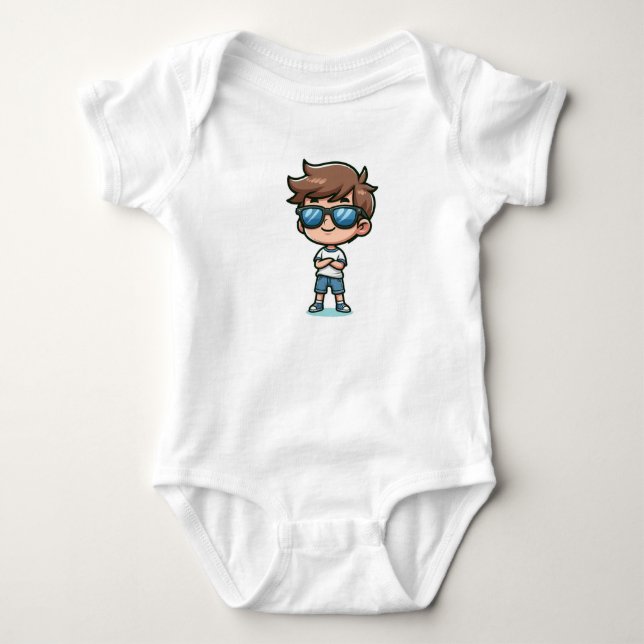 Cool Boy Swag Baby Strampler (Vorderseite)