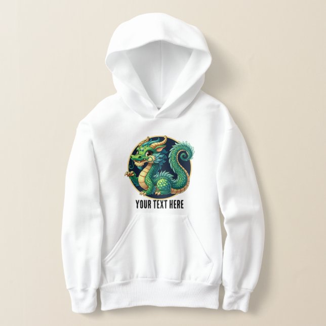 Cool Boys chinesischer Drache fügen Text hinzu Hoodie (Ablage )