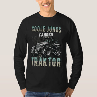 Cool boys driving tractor tractor boys children fa T-Shirt