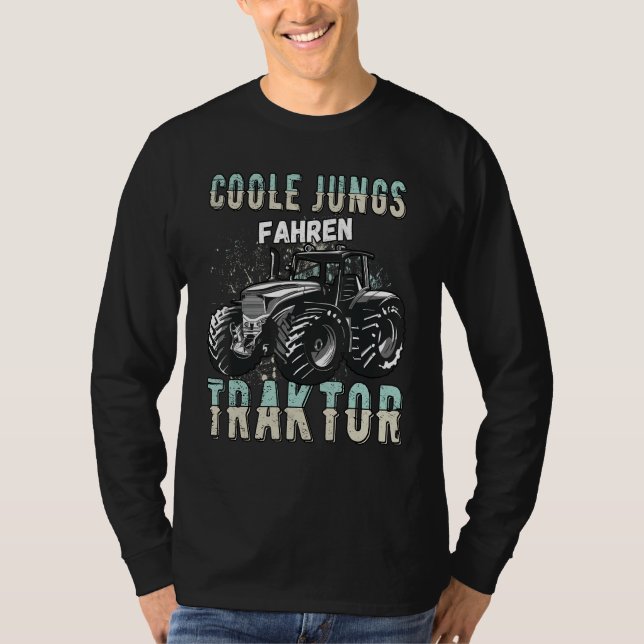 Cool boys driving tractor tractor boys children fa T-Shirt (Vorderseite)