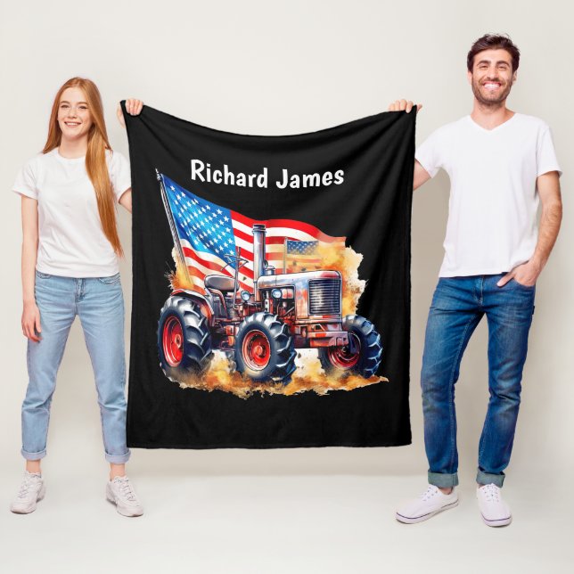 Cool Boys Patriotic Traktor Fleecedecke (Beispiel)