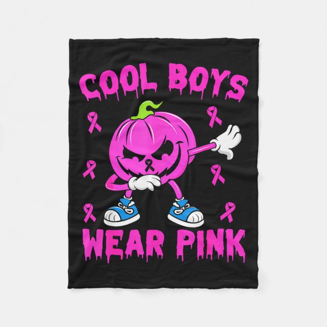 Cool Boys Wear Nk Breast Cancer Pumpkin Halloween  Fleecedecke (Vorderseite)