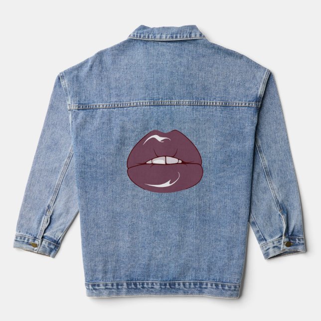 Cool-braune Lippen Jeansjacke (Rückseite)