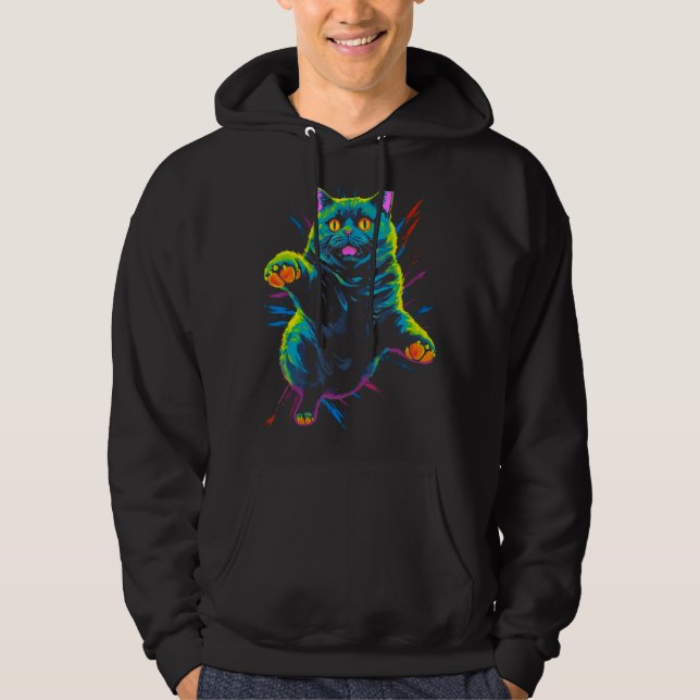 Cool British Shorthair Cat Hoodie (Vorderseite)