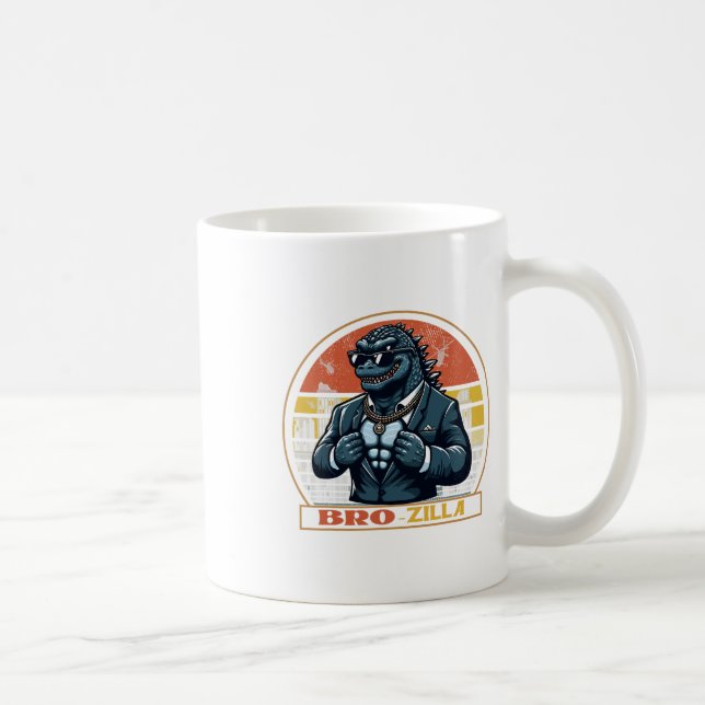 Cool Bro Brozilla Strong Brother Saurus Family Mat Kaffeetasse (Rechts)