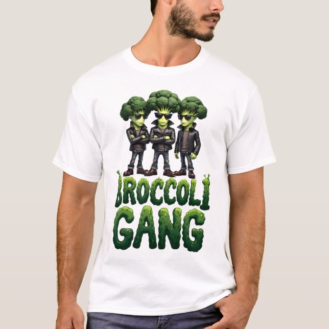 Cool Broccoli Gang Design T-Shirt (Vorderseite)