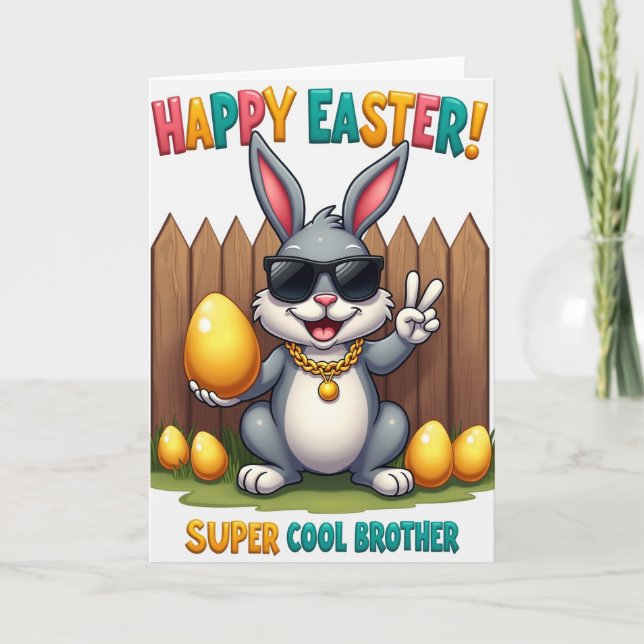 Cool Brother Easter Bunny Card Karte (Vorderseite)