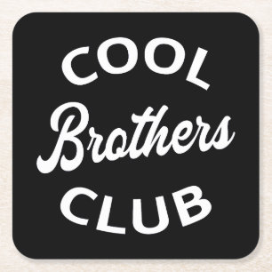 Cool Brothers Club I Rechteckiger Pappuntersetzer