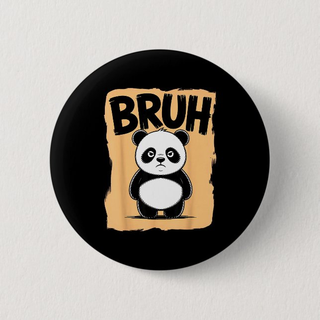Cool Bruh Panda Men Women Kids Teens Funny Bruh Pa Button (Vorderseite)